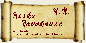 Miško Novaković vizit kartica